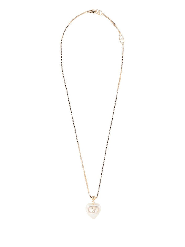 Vlogo Signature Strass Necklace (L.42) Metallo/Strass/Perla Jewelry Gold