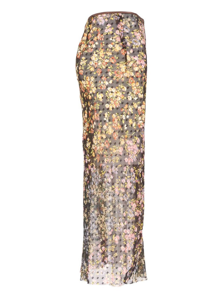 Dries Van Noten Sati Jacquard Printed Long Skirt With Mini Floral Patchwork Skirts - Multicolor | 58437c2f9182bb83e2603fafb258017fbac4ade6