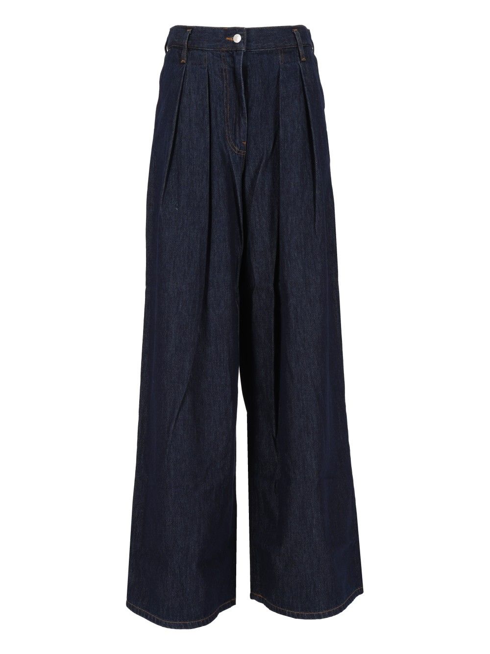 Dries Van Noten Pamplona Denim Pants Wide Leg Trousers - Blue | 2186676f11f4429a2c8e4dd8a476efd7034db730