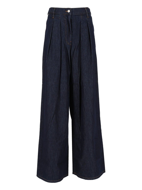 Pamplona Denim Pants Wide Leg Trousers Blue