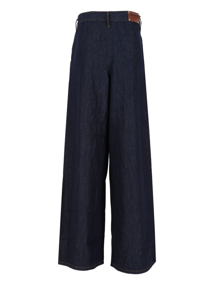 Dries Van Noten Pamplona Denim Pants Wide Leg Trousers - Blue | f0fdc661ab90085671a14af01c5fe8b21cefea97