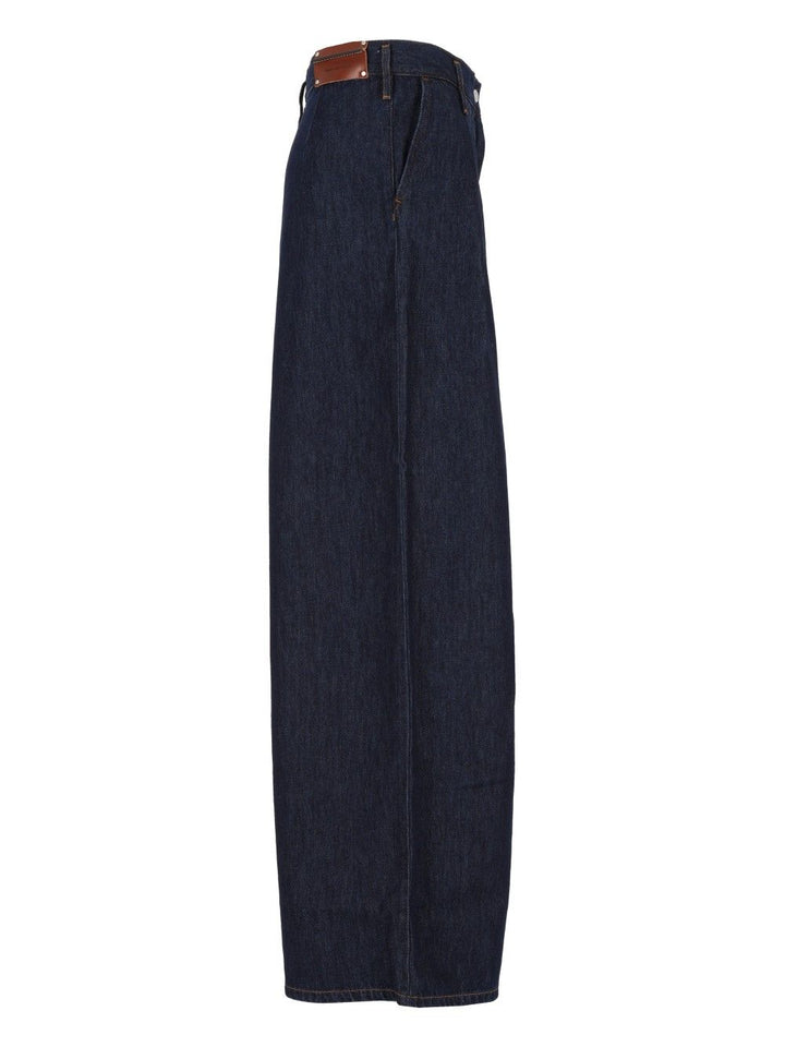 Dries Van Noten Pamplona Denim Pants Wide Leg Trousers - Blue | 7226b1c9d568d98d0bb5bdcc583d9306f2f86cf9