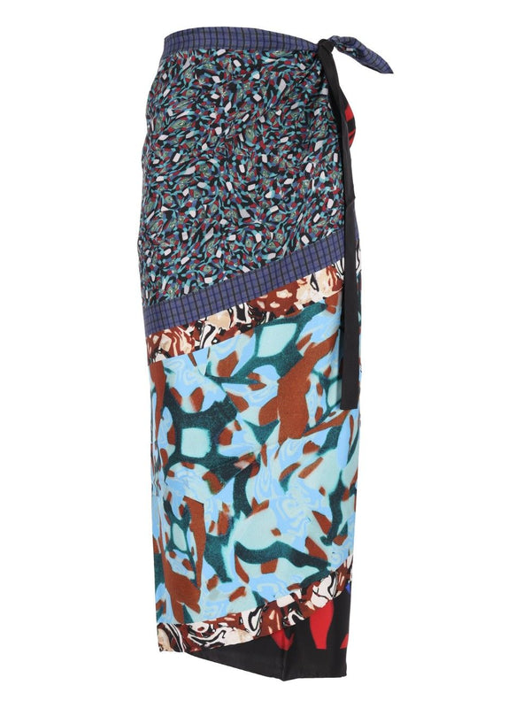 Scarfy Printed Long Skirt Skirts Multicolor