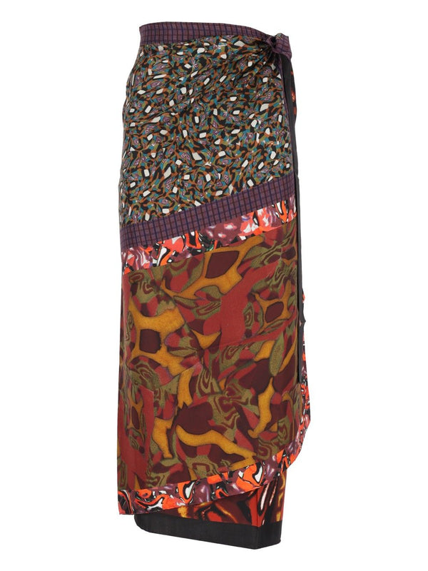 Scarfy Printed Long Skirt Skirts Multicolor