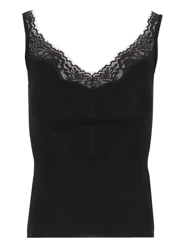 Sleeveless Knitted Top Tops Black