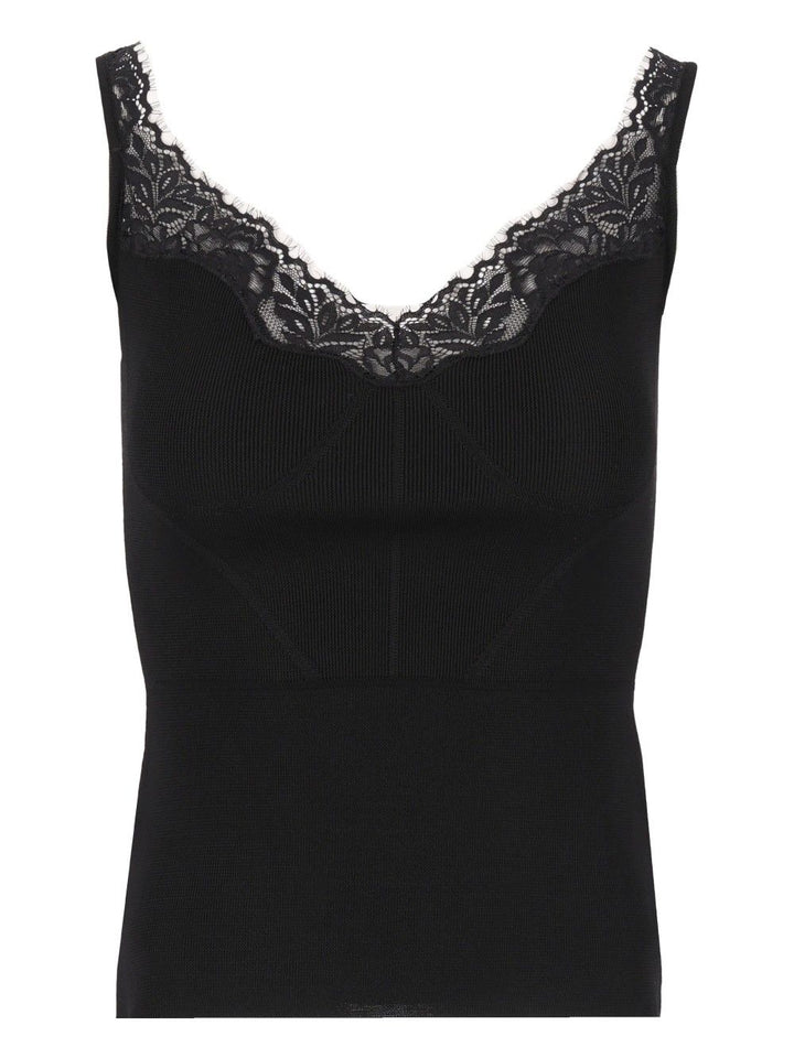 Self-Portrait Sleeveless Knitted Top Dresses - Black | 33cec67f650fe6abf294b2638fcd4837ce037471