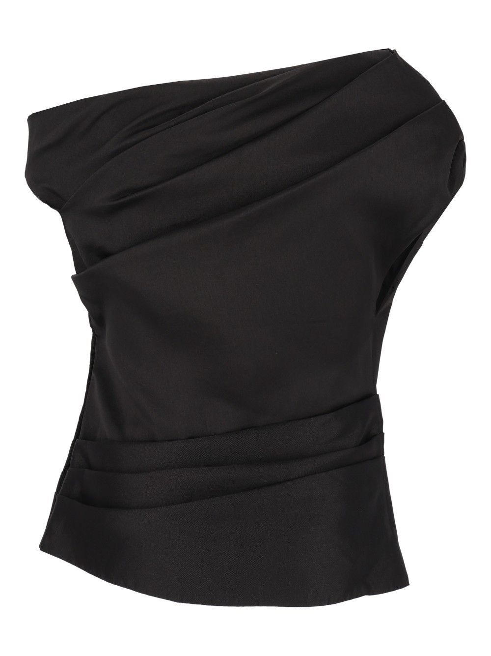 Self-Portrait Draped Taffeta Top Tops - Black | 1d40ce9ca681d91e6c73d622b5257853e71d0c4b