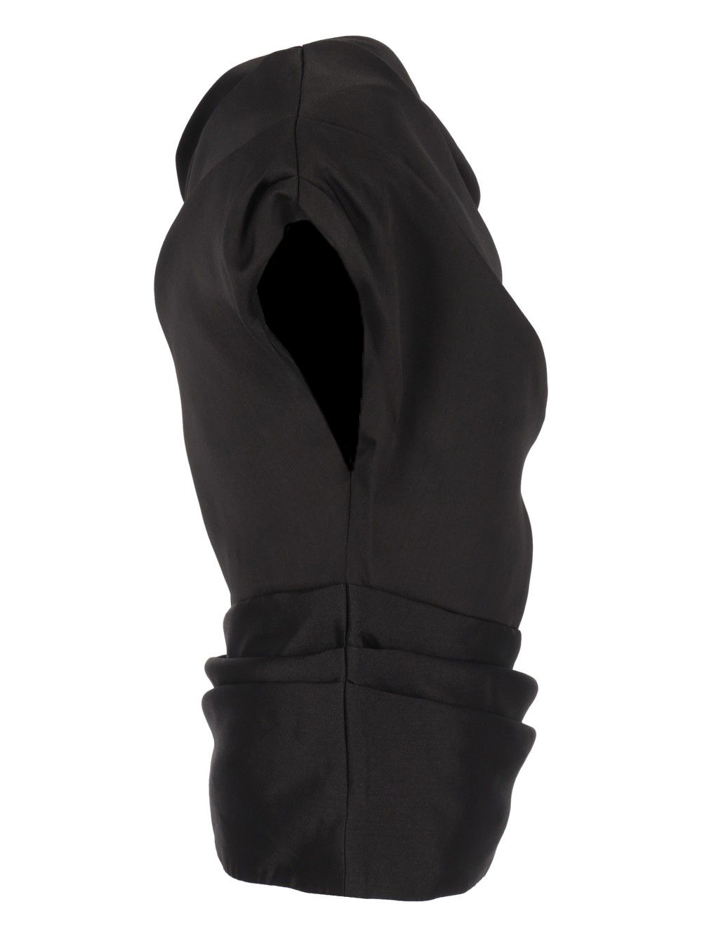 Self-Portrait Draped Taffeta Top Tops - Black | 036106400a0f95288c163f356888316db955013a