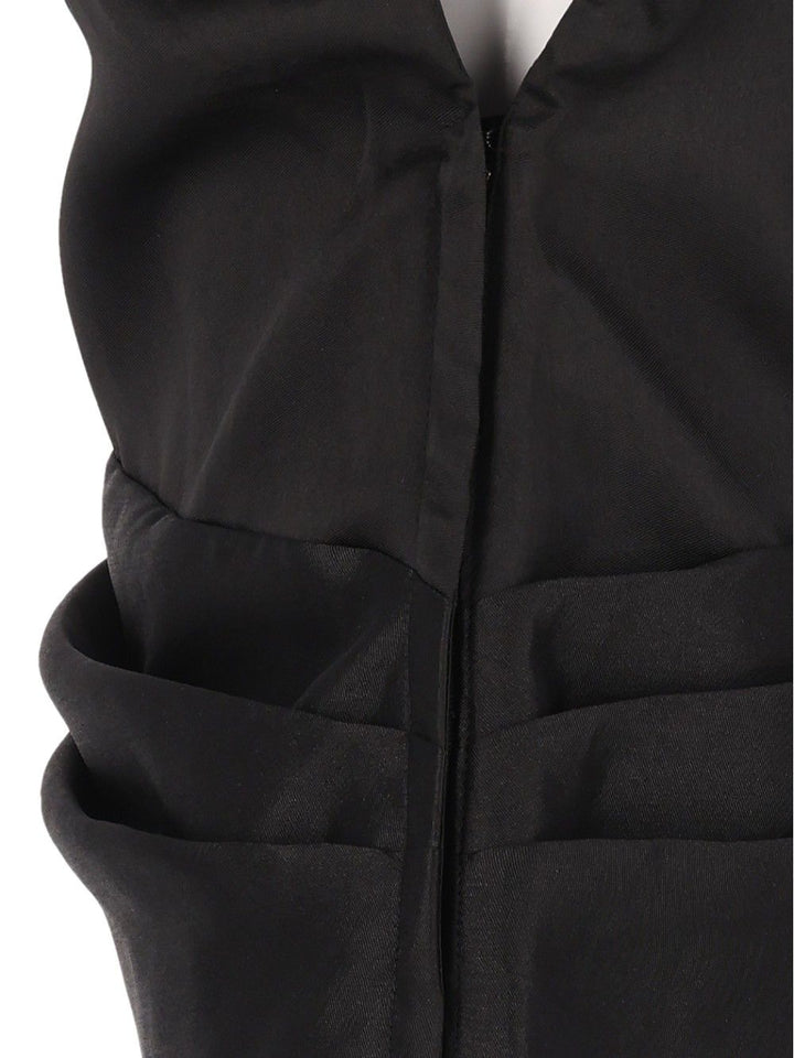 Self-Portrait Draped Taffeta Top Tops - Black | 7915cbea24c05e8c8661e76e76b87b8e31f34a79