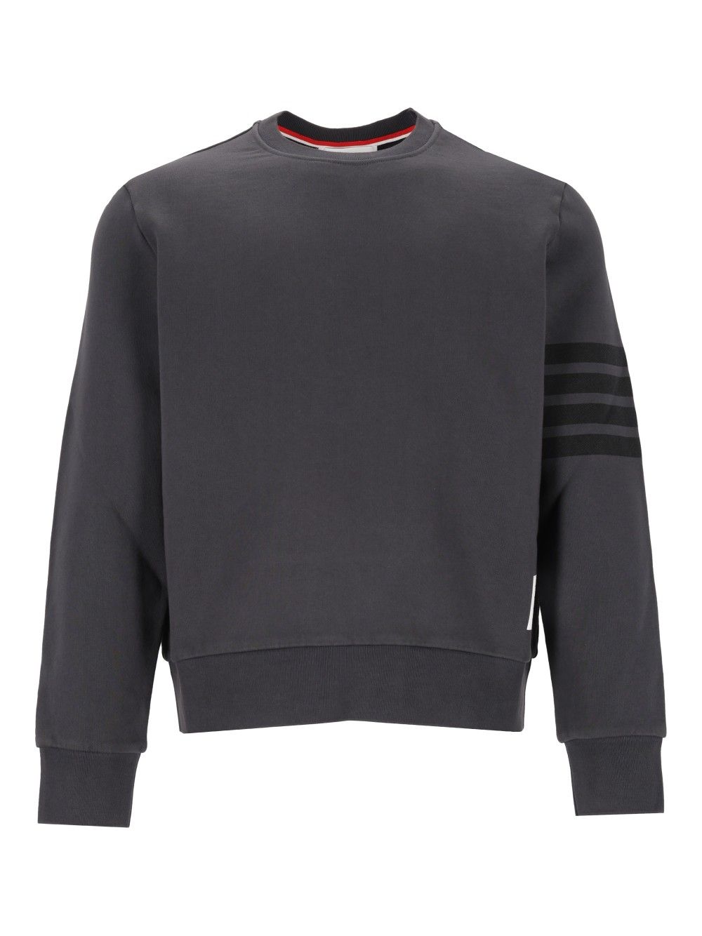 Thom Browne 4 Bar Cotton Jersey Sweatshirt Knitwear - Grey | 5645c590c2f897ae6e3412e36b84ab02ba05b925
