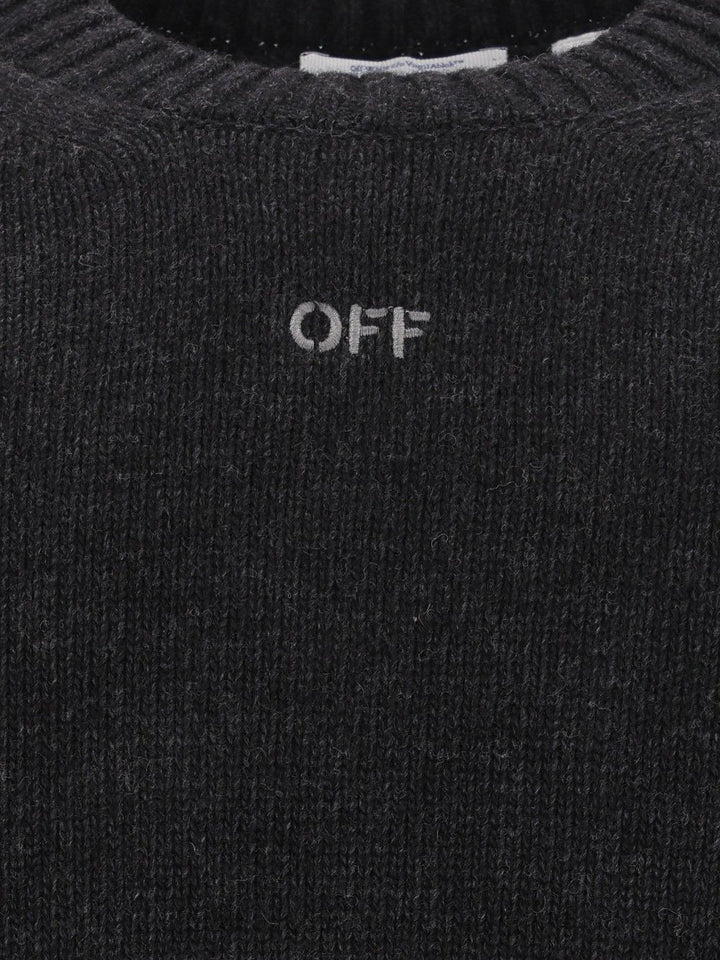 Off-White Diag Arrow Fuzzy Knit Crewneck Knitwear - Grey | 5ebc949055b48c26971fcae6e86ea1114ca7d647