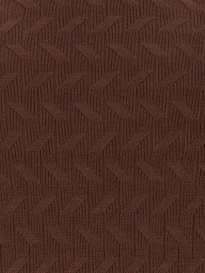 Corneliani Turtleneck With Inlays Knitwear - Brown | 23501ec472e716a28a25b048897bc5bfb56eb9b7