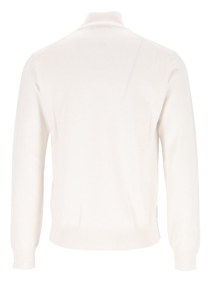 Corneliani Turtleneck With Inlays Knitwear - White | 29bf329f59a08baf99a9a850759fea8630962855