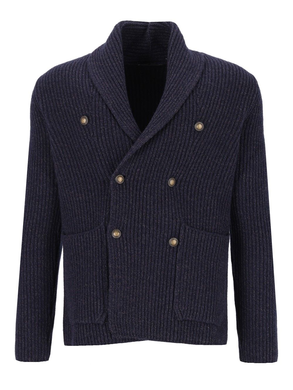 Al Duca D'Aosta Cardigan Doppio Petto Scialle Melange 100 Lana Knitwear - Blue | f9316495b003a5e7a31e80905211fc484c0b758a