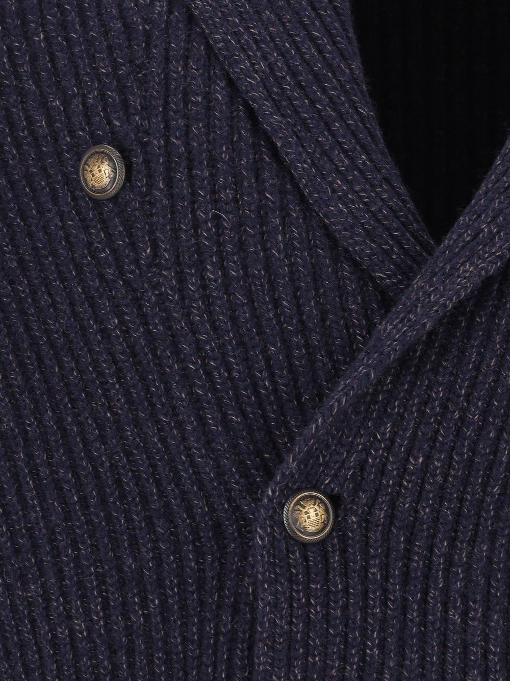 Al Duca D'Aosta Cardigan Doppio Petto Scialle Melange 100 Lana Knitwear - Blue | a1f55cc7415f9bcacc6be6d92d1e7ece7b93dfee