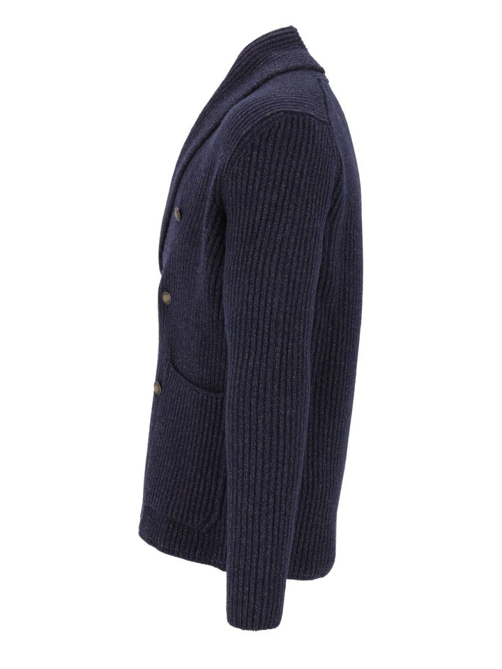 Al Duca D'Aosta Double-Breasted Cardigan Knitwear - Blue | 7a111e56e9ee669b49884f2bfbe41498a86479d5