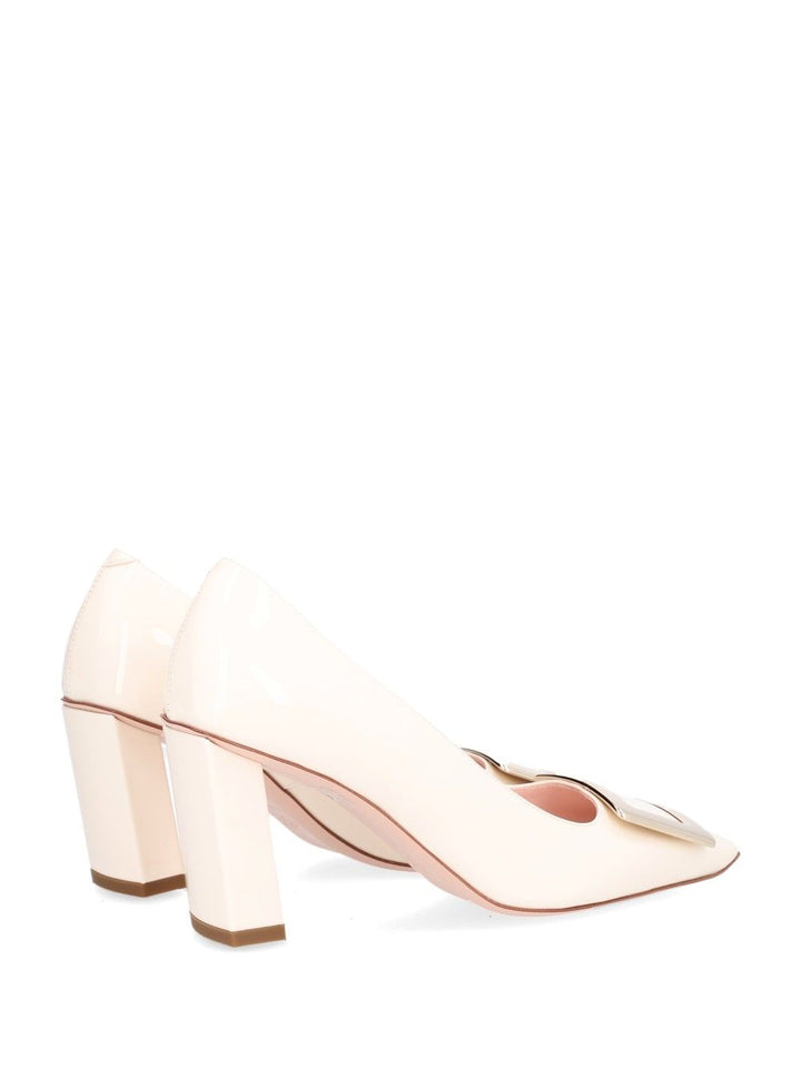 Roger Vivier Belle Vivier Metal Buckle Dec 75 Vernis Luxor Black Pumps - White | c8b0905f4861bbbb4bf10a3fa38be575a773ff2e