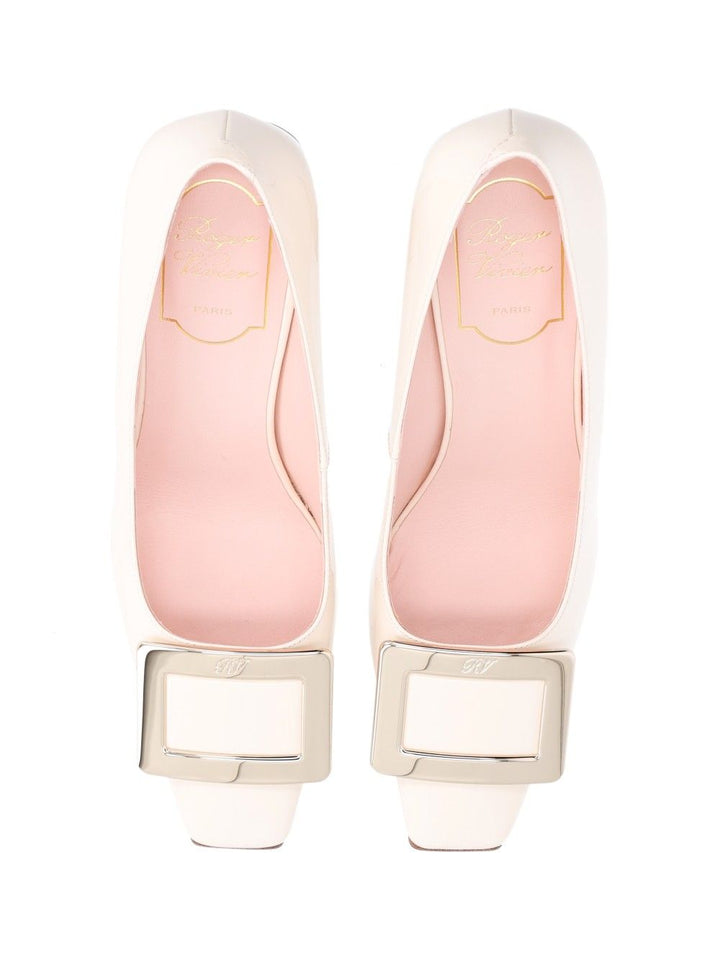 Roger Vivier Belle Vivier Metal Buckle Dec 75 Vernis Luxor Black Pumps - White | 8fd3ea24b6762117bc21e8b91ba95460081cd1ad