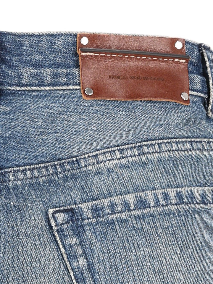 Dries Van Noten Peyter Midweight Stone Wash 5 Pocket Relaxed Fit Denim Jeans - Blue | 391725b58104e74a789e346b880e8184926a4662