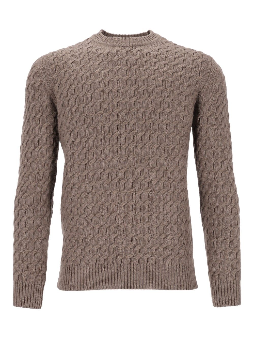 Al Duca D'Aosta Giro Treccia 3d 100 Lana Knitwear - Brown | 365cdd38d7095693f5f5f768d49541822406af7d
