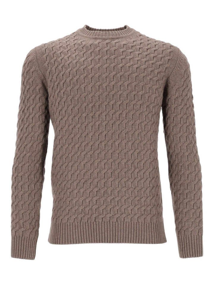 Al Duca D'Aosta Giro Treccia 3d 100 Lana Knitwear - Brown | 365cdd38d7095693f5f5f768d49541822406af7d