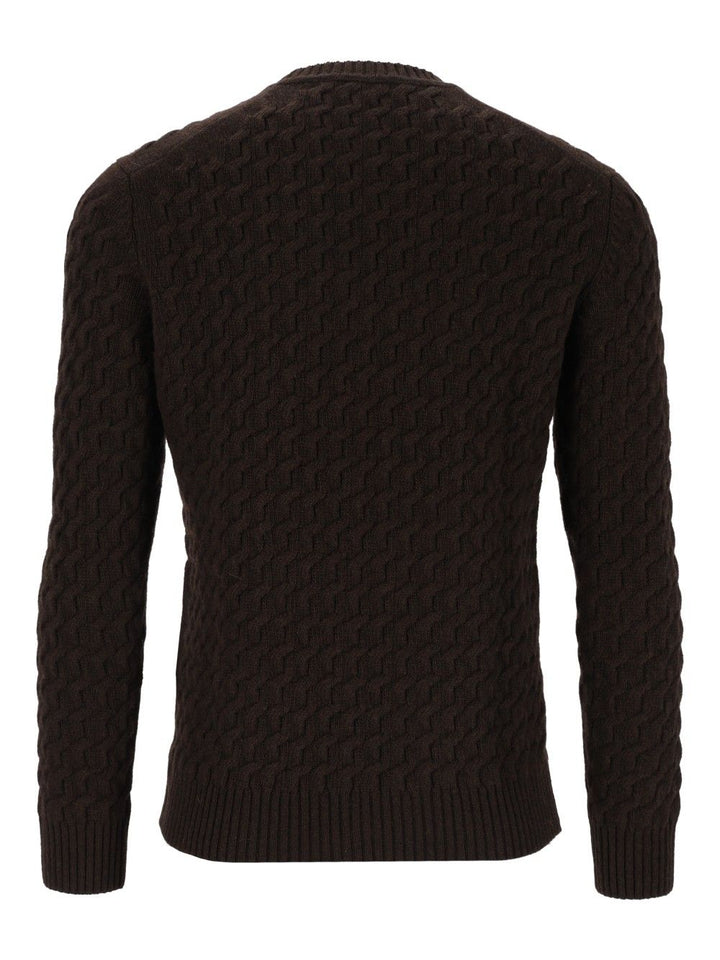 Al Duca D'Aosta Giro Treccia 3d 100 Lana Knitwear - Brown | 896ed718c9d7d27a4a1a26ae18be28222d5b10b0