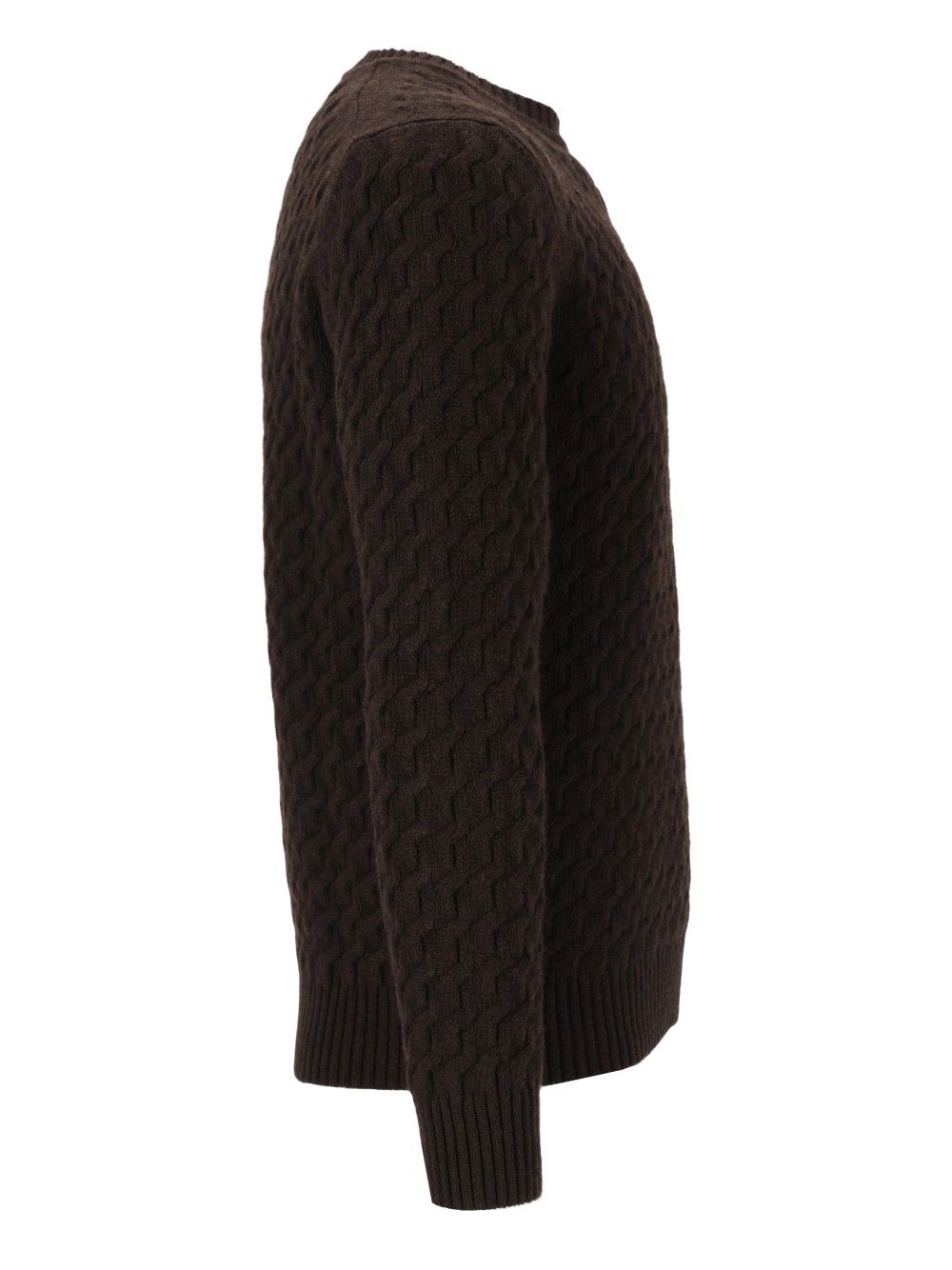 Al Duca D'Aosta Giro Treccia 3d 100 Lana Knitwear - Brown | 663ab2b974796a696e1b9fb473b82ca8f8cad340