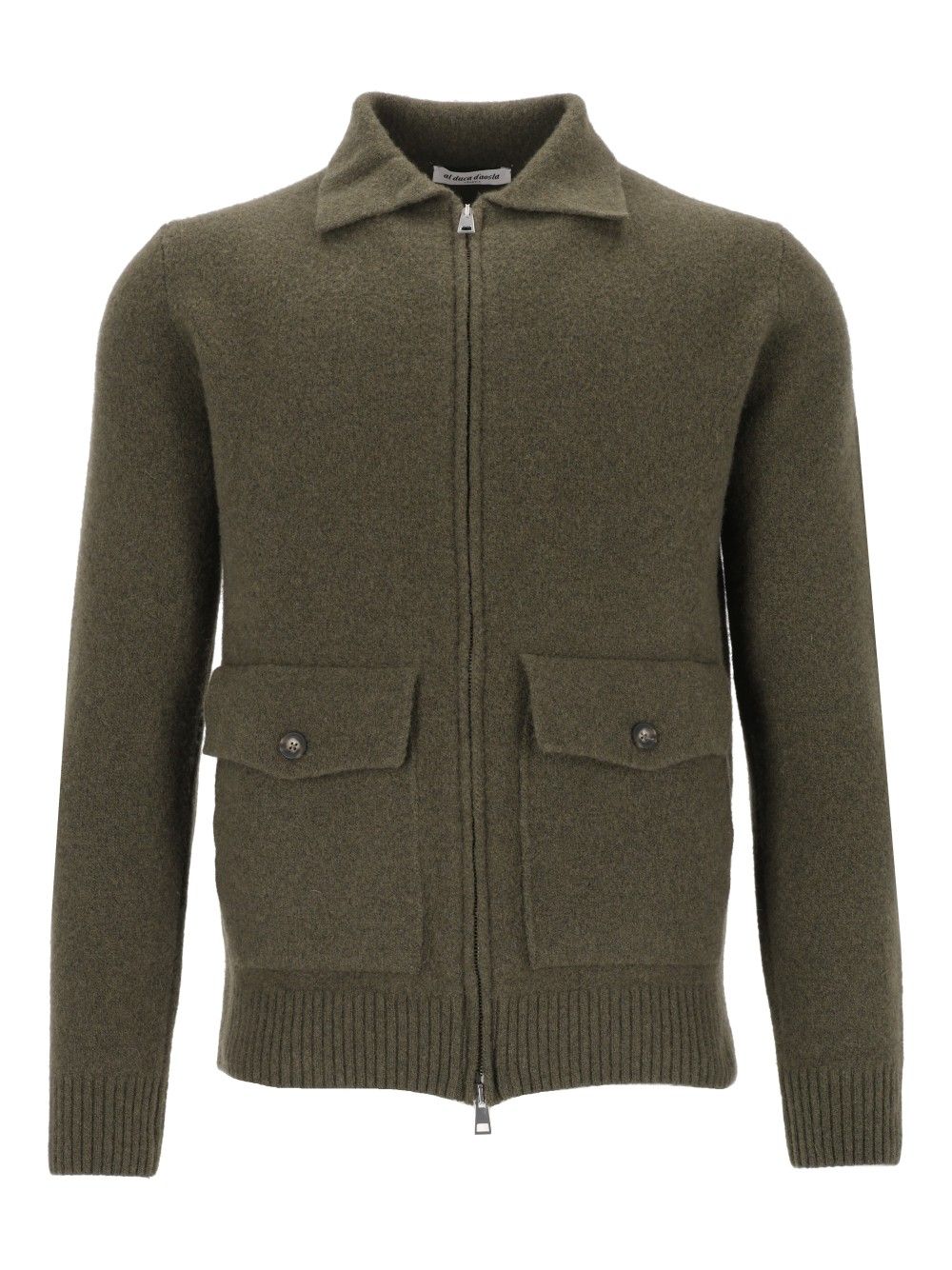 Al Duca D'Aosta Cardigan Zip 2 Tasche 93 Lana 6 Pa 1 Elastan Knitwear - Green | d8eed477fbd17f3139afcbb4c89e6798fc33e174