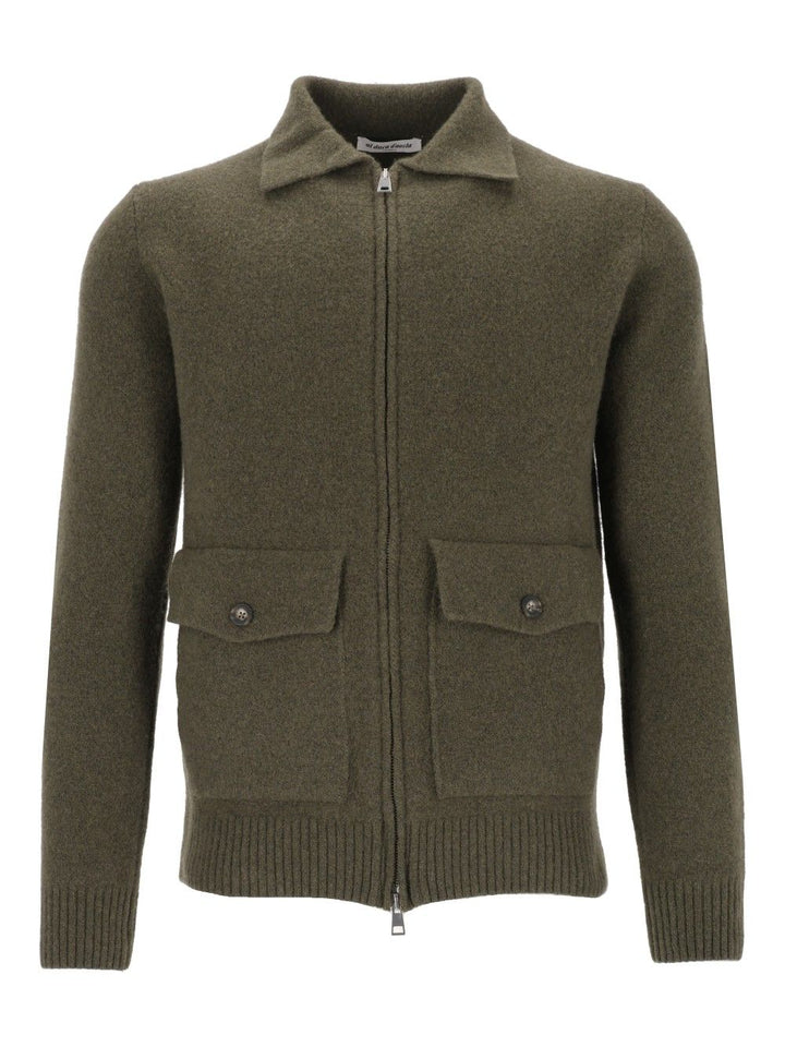 Al Duca D'Aosta Cardigan Zip 2 Tasche 93 Lana 6 Pa 1 Elastan Knitwear - Green | d8eed477fbd17f3139afcbb4c89e6798fc33e174