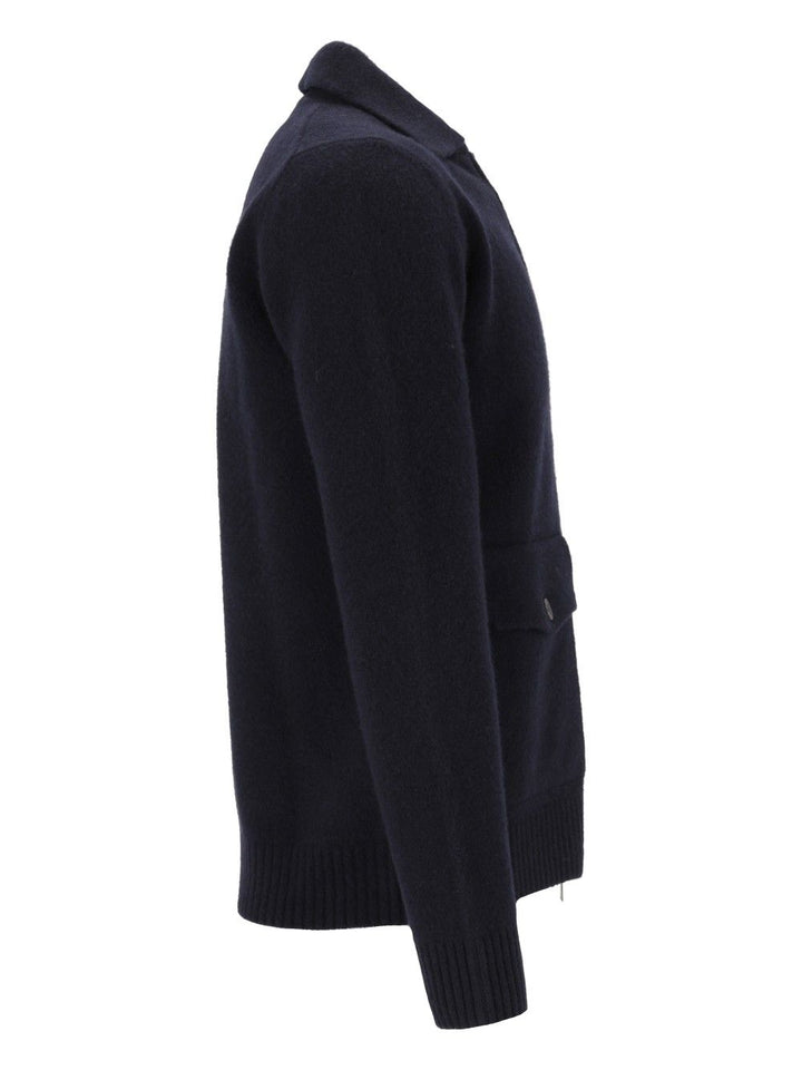Al Duca D'Aosta Cardigan Zip 2 Tasche 93 Lana 6 Pa 1 Elastan Knitwear - Blue | 82070b7c9ef3ef1d10de914a5f7d84409dd11e0c