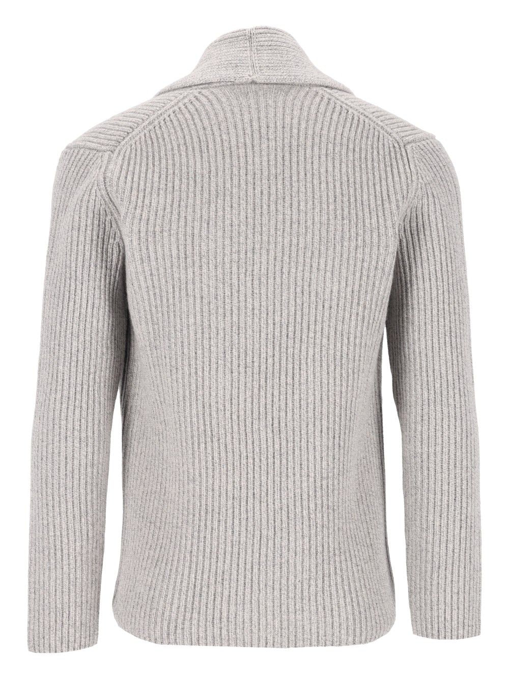 Al Duca D'Aosta Double-Breasted Cardigan Knitwear - Grey | 76328947c9c1866b11c2c0725090deb13d9fe7de