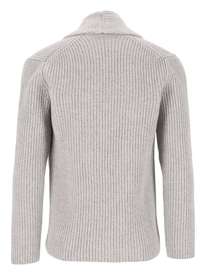 Al Duca D'Aosta Double-Breasted Cardigan Knitwear - Grey | 76328947c9c1866b11c2c0725090deb13d9fe7de