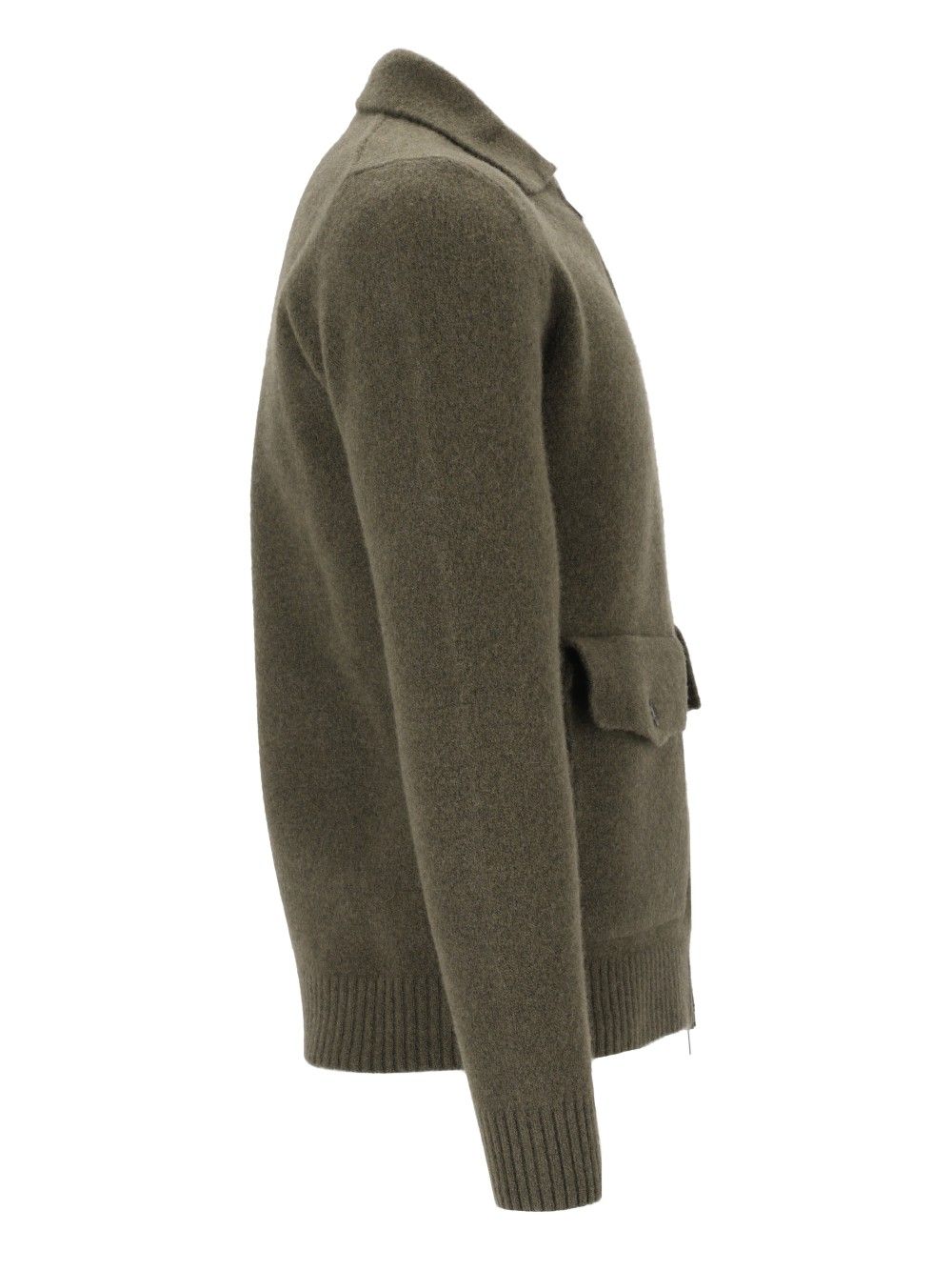Al Duca D'Aosta Cardigan Zip 2 Tasche 93 Lana 6 Pa 1 Elastan Knitwear - Green | 4161346a909265b8ec7f4945b9fd18b38c72d8db