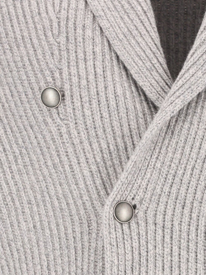 Al Duca D'Aosta Double-Breasted Cardigan Knitwear - Grey | c982b222b30948b56d4bea688d0932233d814809