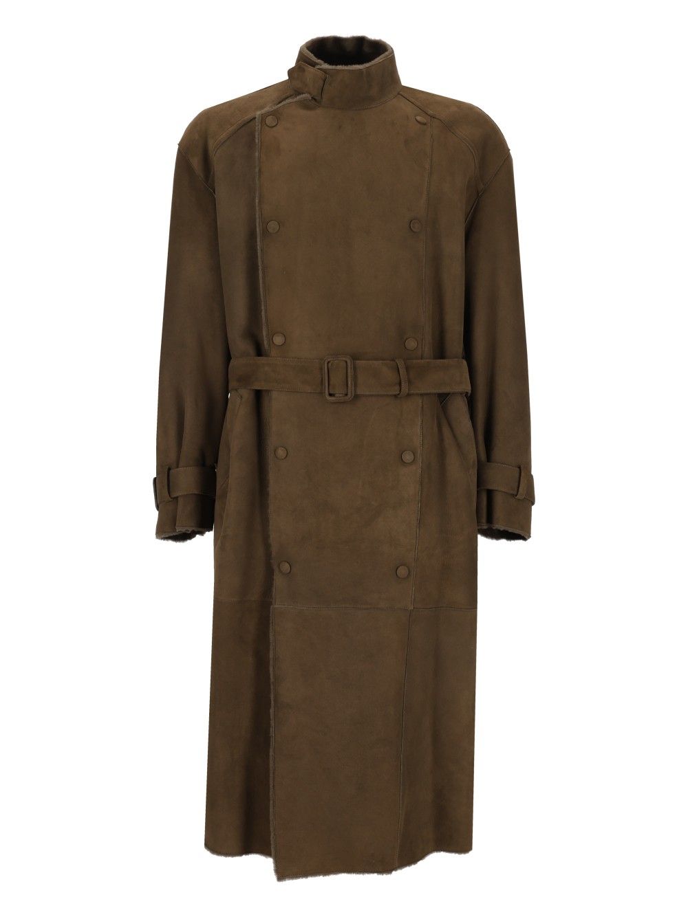 Giorgio Armani Double-Breasted Trench Coat Coats - Green | 5ee5f27da28a6d731a2c9b64eb184b749385be07
