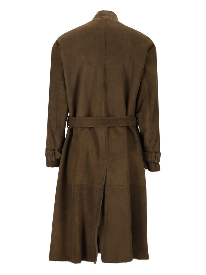 Giorgio Armani Double-Breasted Trench Coat Coats - Green | fbcc3d5f8d5d1f4eaaa45e3176f0d454f01d3f32