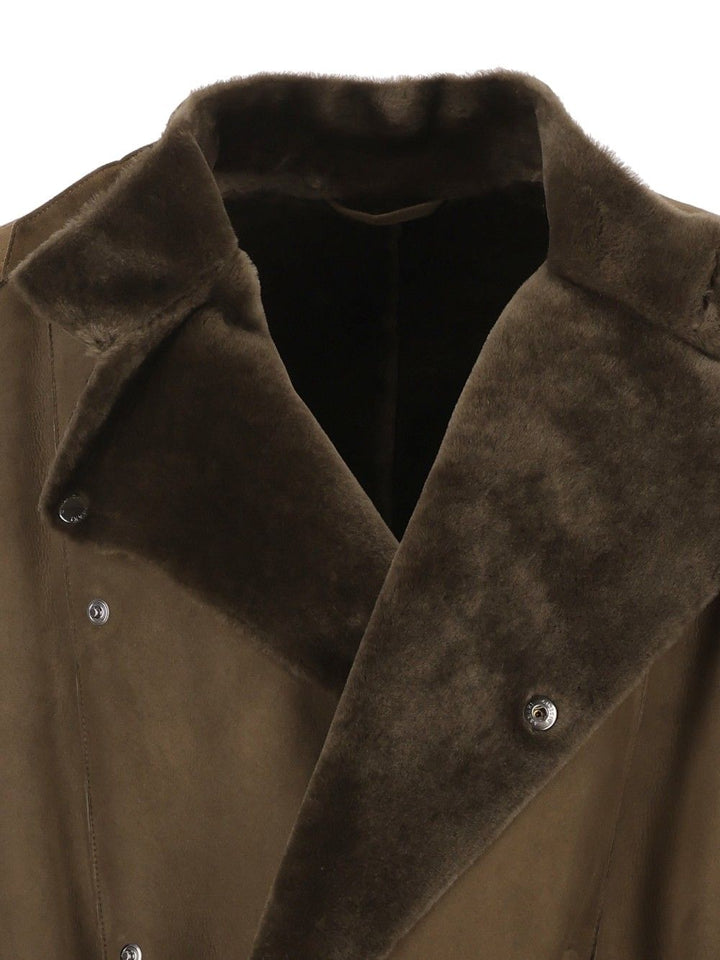 Giorgio Armani Double-Breasted Trench Coat Coats - Green | 75bb9826d58d3126418bca5dd045a689d968bbca