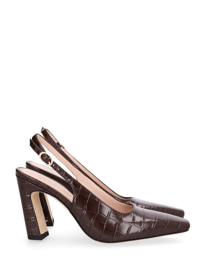 Stuart Weitzman Stassi 85 Slingback Pumps - Brown | ba8186bef58e84b73f860a964e0c6493e0bba8ad