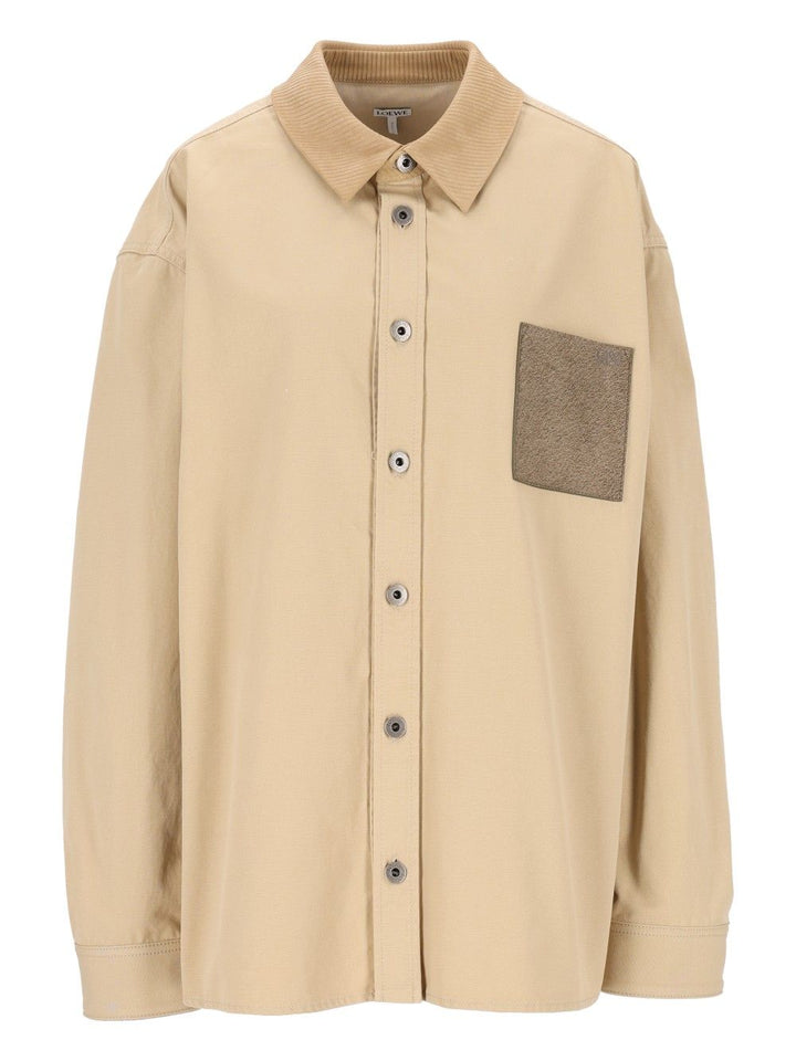 Loewe Cotton Canvas Overshirt Jackets - Beige | f6dd026784a17987a6cd8d8ffd0371c1f917fdb6