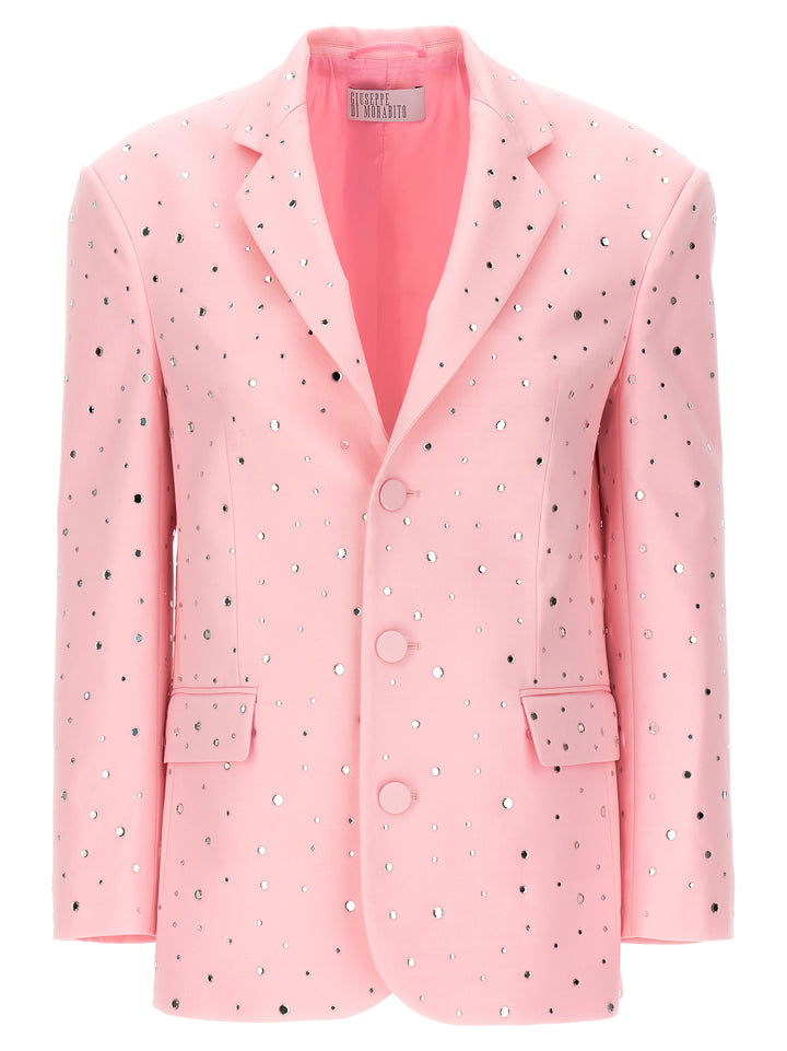 All Over Crystal Blazer Blazer And Suits Pink