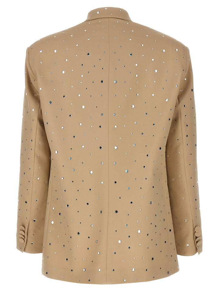 All Over Crystal Blazer Blazer And Suits Beige