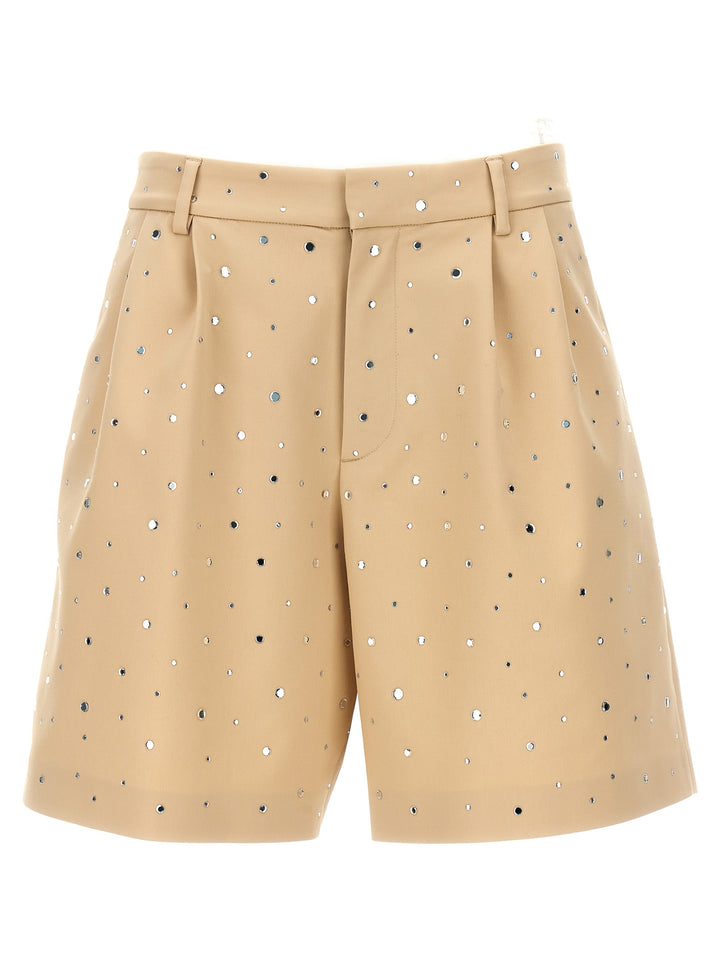 All Over Crystal Shorts Bermuda, Short Beige