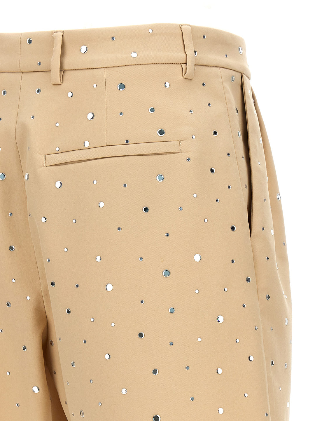 All Over Crystal Shorts Bermuda, Short Beige