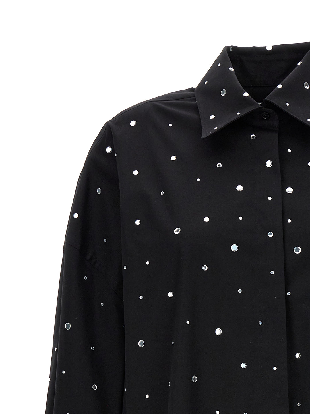 Rhinestone Shirt Shirt, Blouse Black