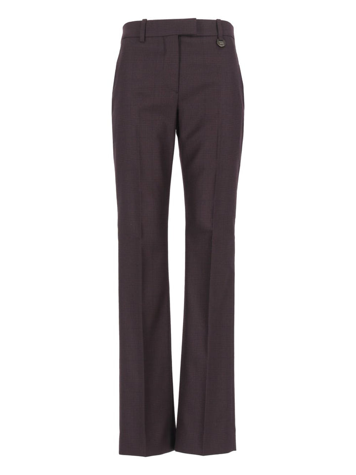 Burberry Checked Wool Tailored Trousers - Brown | 9b803e66d7b3760726fb69f95e7df54e99544f69