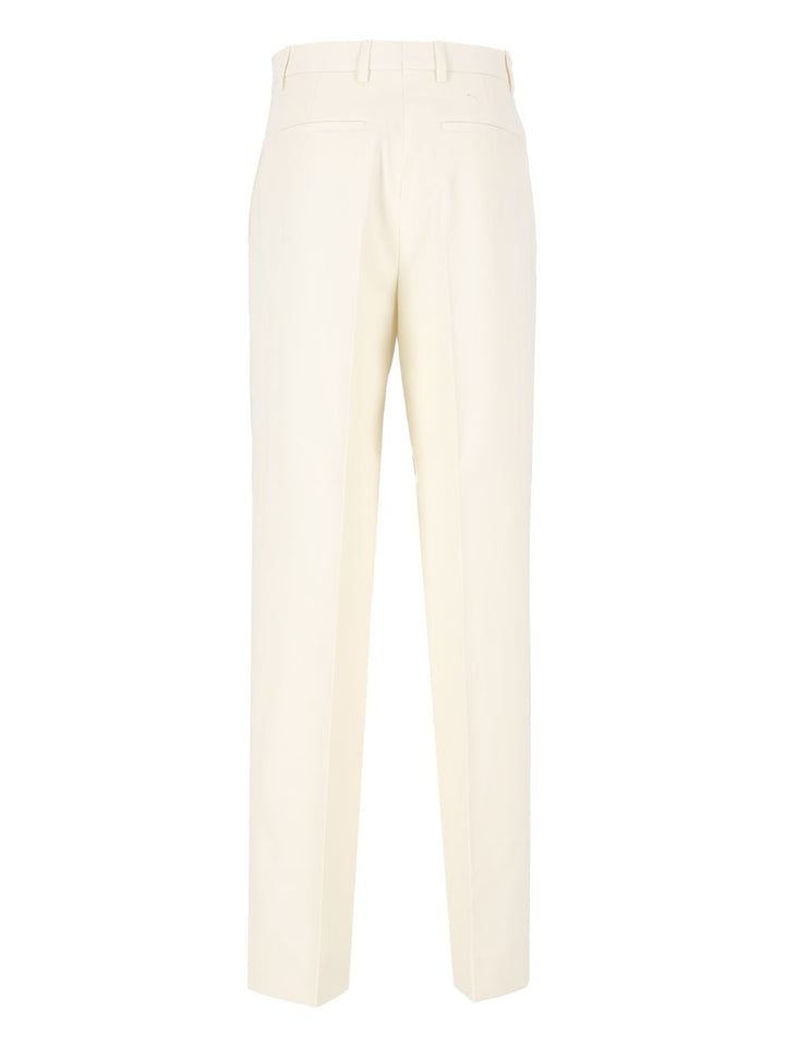 Burberry Pinstriped Wool Tailored Trousers - White | 752aac3673c960f2b4e7f9ef5561618b08e33fc3