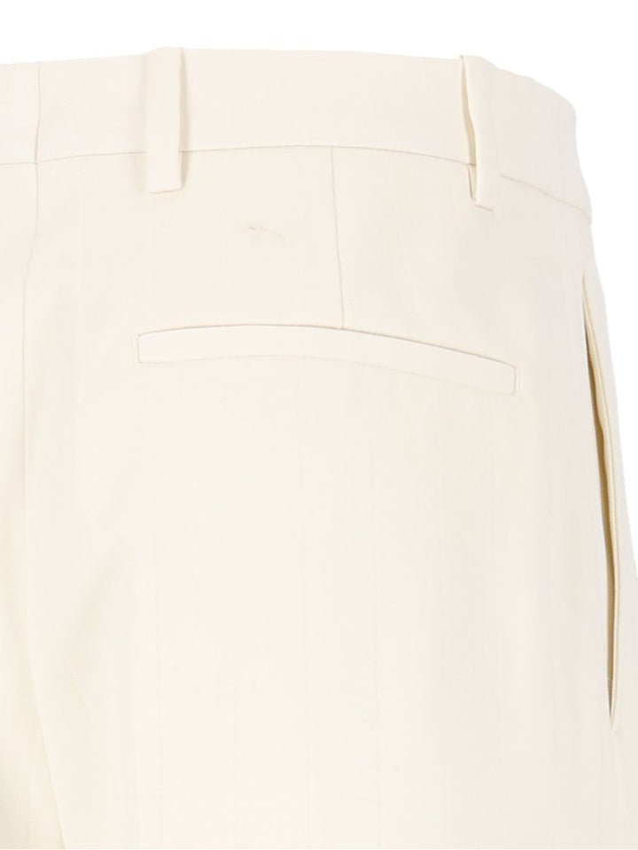 Burberry Pinstriped Wool Tailored Trousers - White | 444e86e8db9378fedaf2ca2e22782b5948c64c22