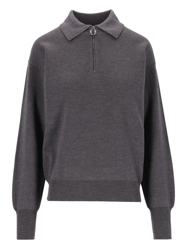 Polo Con Zip Gioiello Knitwear Grey