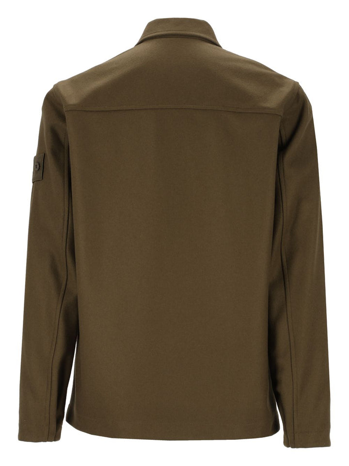 Stone Island Coated Jackets Green