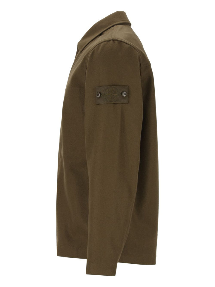 Stone Island Coated Jackets Green